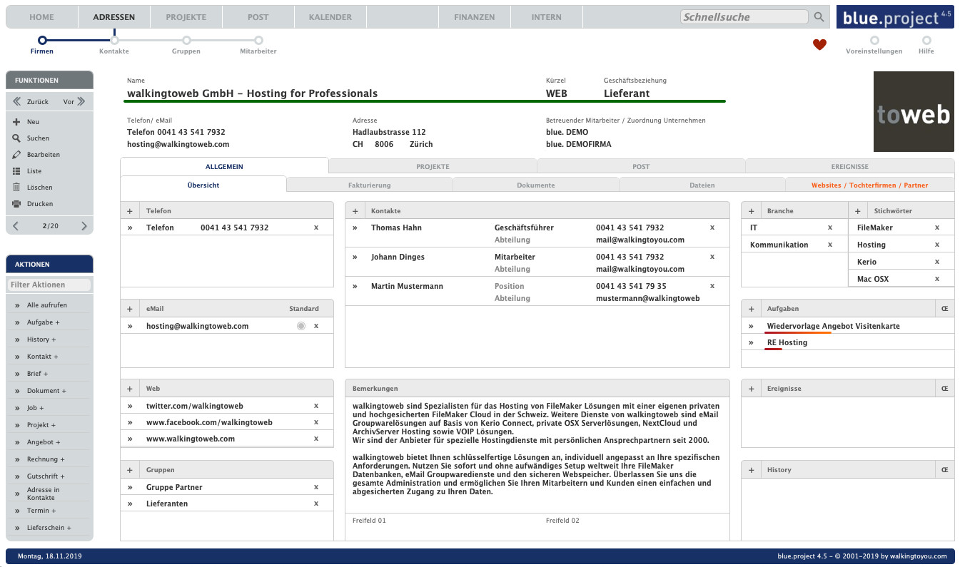 CRM und Adressverwaltung